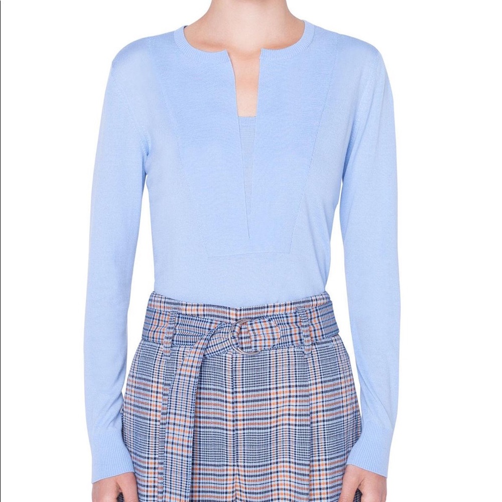 Akris Punto Split Neck Wool Pullover - image 1